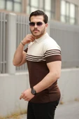 Erkek Yakalı Parça Renk Kısa Kollu T-shirt - 2