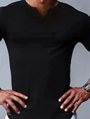 Erkek Kısa Kollu V Yaka Süprem T-shirt - 2