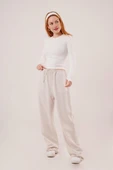 Cepli Bağlama Detaylı Keten Ekru Pantolon thumbnail 1