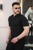 Erkek Yakası Fermuarlı Kısa Kollu T-shirt thumbnail 5