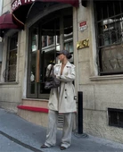 TRENCH KISA ŞANEL BOY - Ekru thumbnail 1