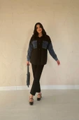 Siyah Kot Garnili Ceket - 2