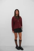 Fermuar Ve Dikiş Detaylı Sweatshirt - 3
