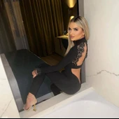 Kadın Dalgıç Kumaş Sırt Dantel Detaylı Maxi Boy Tulum thumbnail 1