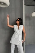 JAKAR KUMAŞ YELEK - PANTOLON TAKIM - Beyaz - 2