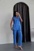 JAKAR KUMAŞ YELEK - PANTOLON TAKIM - Mavi - 2