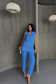 JAKAR KUMAŞ YELEK - PANTOLON TAKIM - Mavi - 1