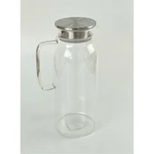1500 ml Borosilikat Cam Su Sürahisi - Metal Kapaklı ve Isıya Dayanıklı thumbnail 2