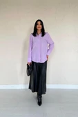 Lila Poplin Gömlek thumbnail 1