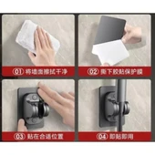 Yapışkanlı Duş Başlığı Tutucu Ayarlı Siyah thumbnail 4