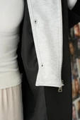 Fermuarlı Ceket - Siyah-Gri thumbnail 5