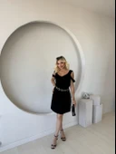 Kadın Askılı Soğuk Omuz Detaylı Modal Elbise thumbnail 2