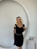 Kadın Askılı Soğuk Omuz Detaylı Modal Elbise thumbnail 5