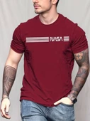 Erkek Kısa Kollu Nasa Baskı Basic Erkek T-shirt thumbnail 1