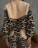 Kadın 3 Iplik Kumaş Leopar Desenli Ikili Takım thumbnail 12