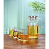 Borosilikat Cam Sürahi ve 4'lü Fincan Seti thumbnail 2