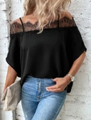 Kadın Askılı Dantel Janjan Krep Bluz thumbnail 4