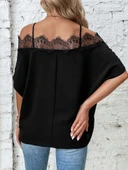 Kadın Askılı Dantel Janjan Krep Bluz thumbnail 3