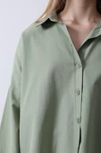Geniş Manşet Detaylı Gömlek - Haki thumbnail 1