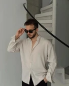 Erkek Uzun Kollu Regular Sofya Keten Gömlek - 2