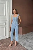 ŞANTUK KETEN YELEK GÖRÜNÜMLÜASKILI BLUZ - PANTOLON TK - Mavi - 4