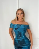 Kadın Madonna Yaka Tül Elbise thumbnail 2