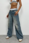 Düşük Bel Diz Katlı Jean - 4