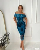 Kadın Madonna Yaka Tül Elbise thumbnail 1