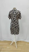 Kadın Kısa Kollu Yakalı Leopar Desenli Süprem Elbise thumbnail 8