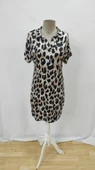 Kadın Kısa Kollu Yakalı Leopar Desenli Süprem Elbise thumbnail 6