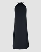 Kadın Boyundan Askılı Halter Kollu Viskon Elbise thumbnail 4