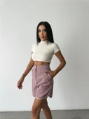 KAŞE KISA ŞORT - Gül Kurusu - 2
