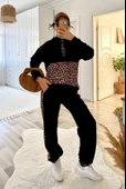 Kadın Uzun Kollu Leopar Detay Sweat Ve Yanı Leopar şerit Detay Pantolon Ikili Takım thumbnail 12