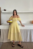 Sarı Gipeli Brode Elbise thumbnail 1