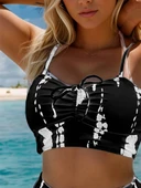 Kadın Büzgü Detay Askılı Crop Mini Tayt Ikili Takım thumbnail 5