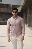 Erkek çizgi Desenli Gömlek - 1