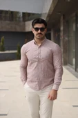 Erkek çizgi Desenli Gömlek - 4