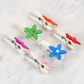 Loren Dekoratif Çiçek Desenli Mandal 6'lı thumbnail 3