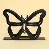 Loren Home Kelebek Siyah Metal Peçetelik thumbnail 3