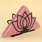 Loren Home Lotus Siyah Metal Peçetelik thumbnail 6