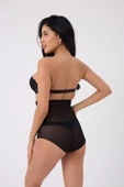 Freshness 0006 Lazer Kesim Tül Yüksek Bel Slip Korse - 2