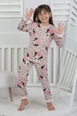 Leopar Desenli Minnie Mouse Kız Çocuk Pijama Takımı - 2