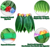 Tropikal Esintili Hawaii Yapraklı Parti Eteği Yetişkin Boy thumbnail 10