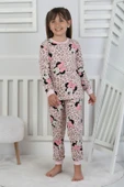 Leopar Desenli Minnie Mouse Kız Çocuk Pijama Takımı - 4