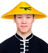 Uzak Doğu Asyalı Şapkası Sarı Renk thumbnail 1