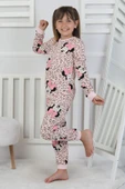 Leopar Desenli Minnie Mouse Kız Çocuk Pijama Takımı - 1