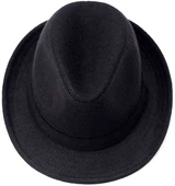 Çocuk Boy Siyah Kumaş Fötr Şapka Gösteri Şapkası Michael Jackson Şapkası 54 No thumbnail 2