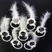 İncili Nedime Bilekliği Gümüş Pleksili Beyaz Otrişli 7'li Set thumbnail 1