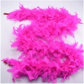 Fuşya Renk Kabarık Tüylü Otriş Boa Gerçek Tüy Dekorasyon thumbnail 4