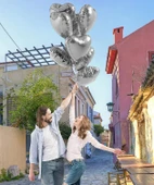 Gümüş Kalp Şekilli Uçan Balon Folyo 10 Adet thumbnail 3